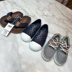 Boys Navy and White Kids Slip-On Shoe Bundle